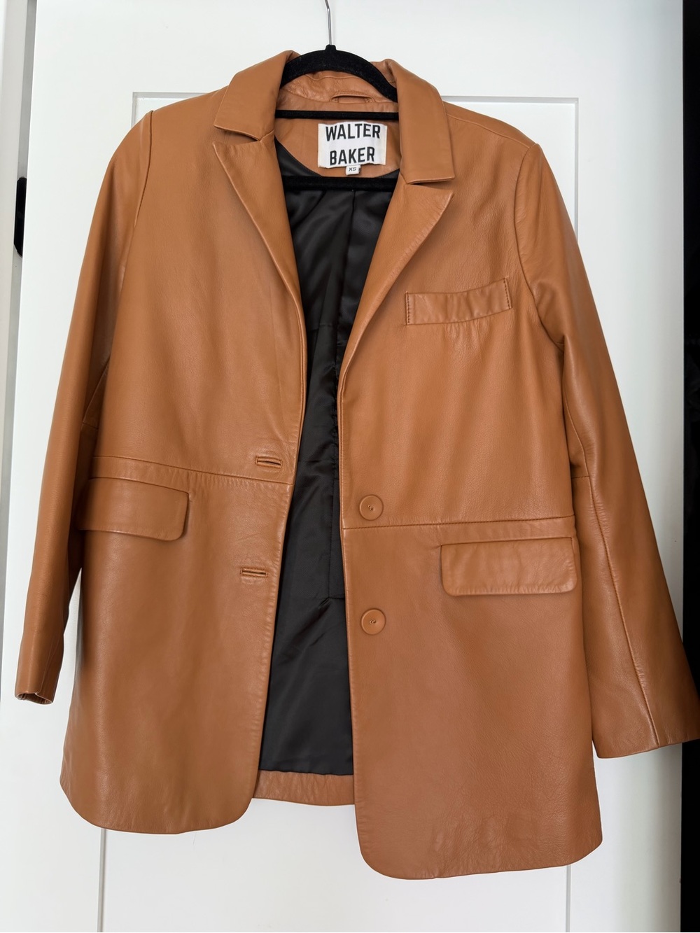 Walter Baker Cognac Leather Blazer Jacket